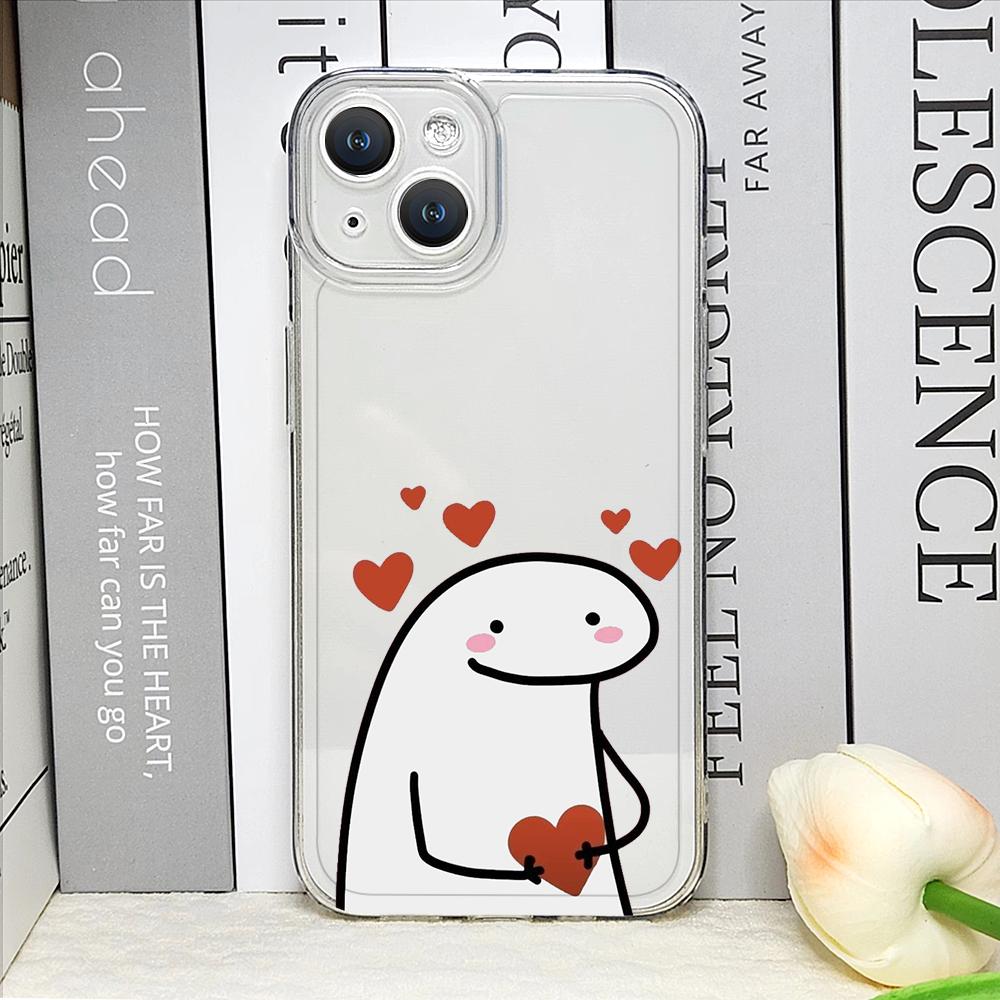 F-Flork Funny Meme Couple Phone Case for IPhone 15 14 13 Pro Max 16 13 12 11 Mini 7 8 15 14Plus SE 2020 X XS XR Clear Soft Cover