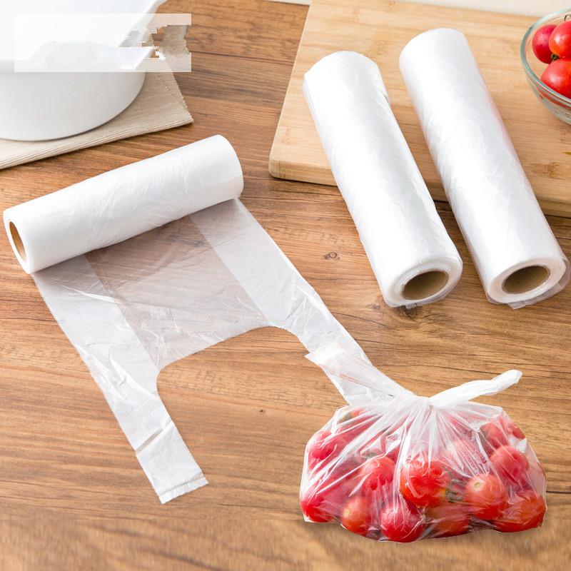 100pcs/pack Vest Food Storage Bags Portable Refrigerator Fruit And Vegetable Bags Saran Wrap