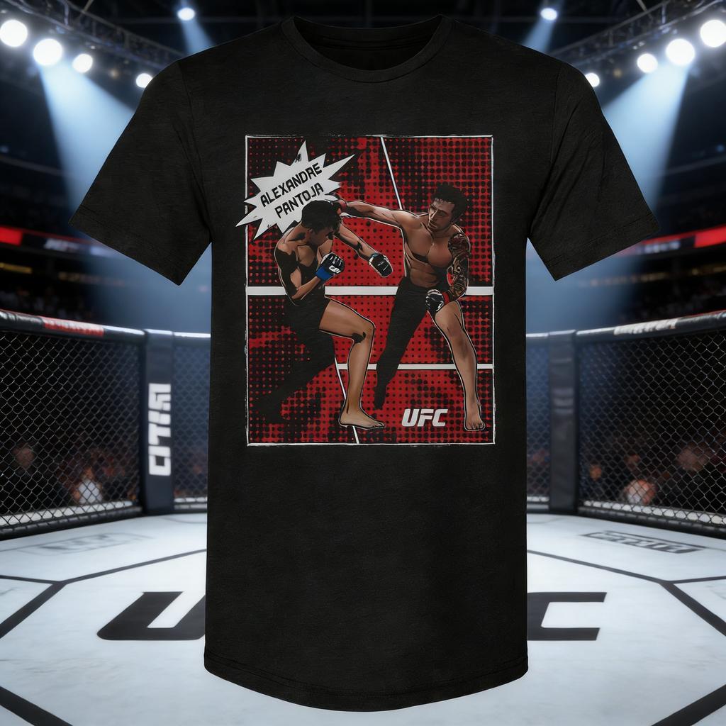 2026 Summer UFC Alexandre Pantoja Fighting Graphic Tshirt Women Sports Cotton Short Sleeve Loose Leisure Fitness Shirt Unisex