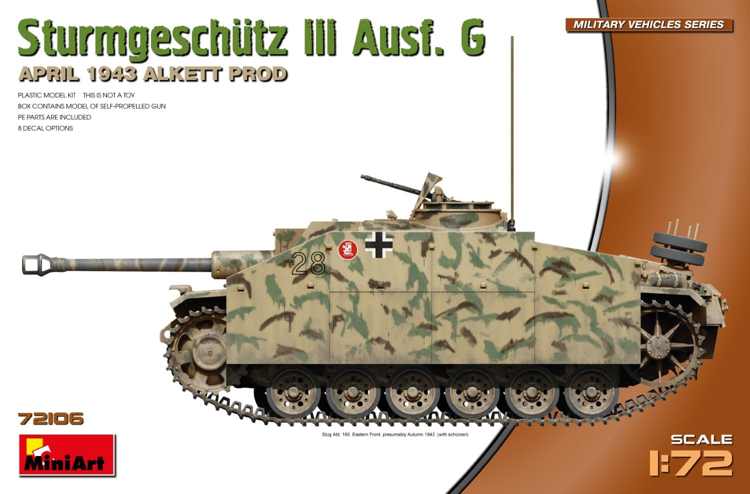 

Miniart 1/72 scale German Sturmgeschütz III Ausf.G April 1943 Plastic Model Kit MA72106