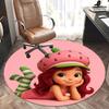 Strawberry-Themed Chair Mat - Round Carpet for Home Decor