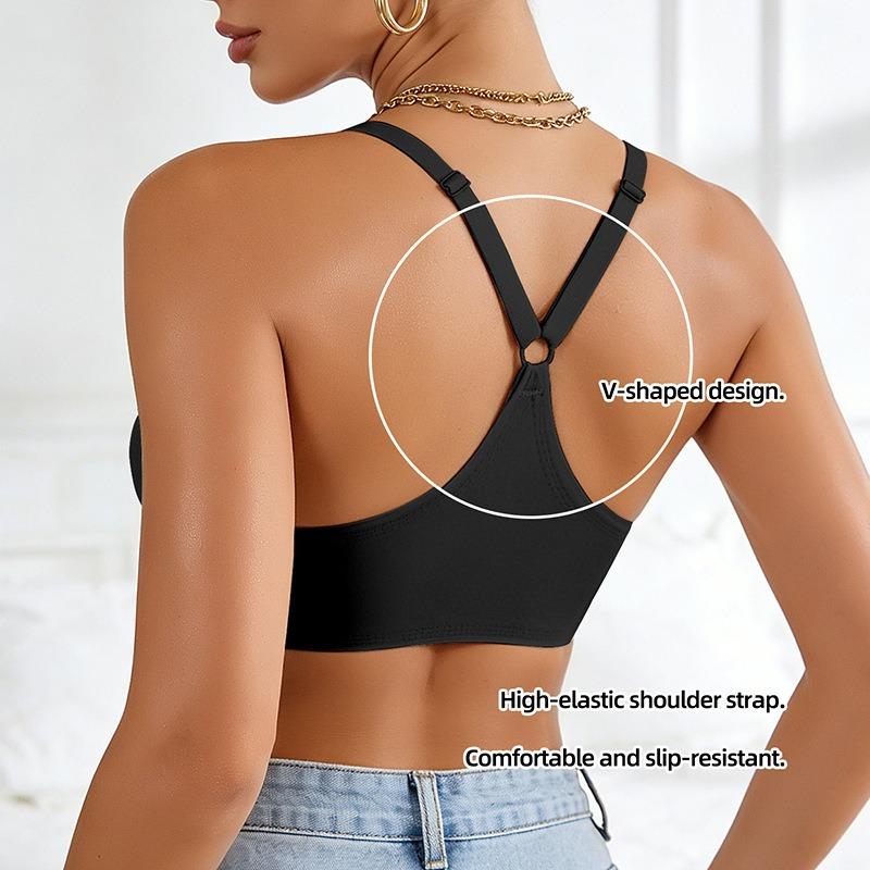 Women S Front Closure Seamless Backless Bra Leopard Print Push Up Underwire Free