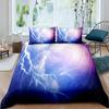 Lightning Duvet Cover Set Sea Wave Natural Disasters Sea Landscape Bedding Set Dark Clouds King Size Polyester Comforter Cover