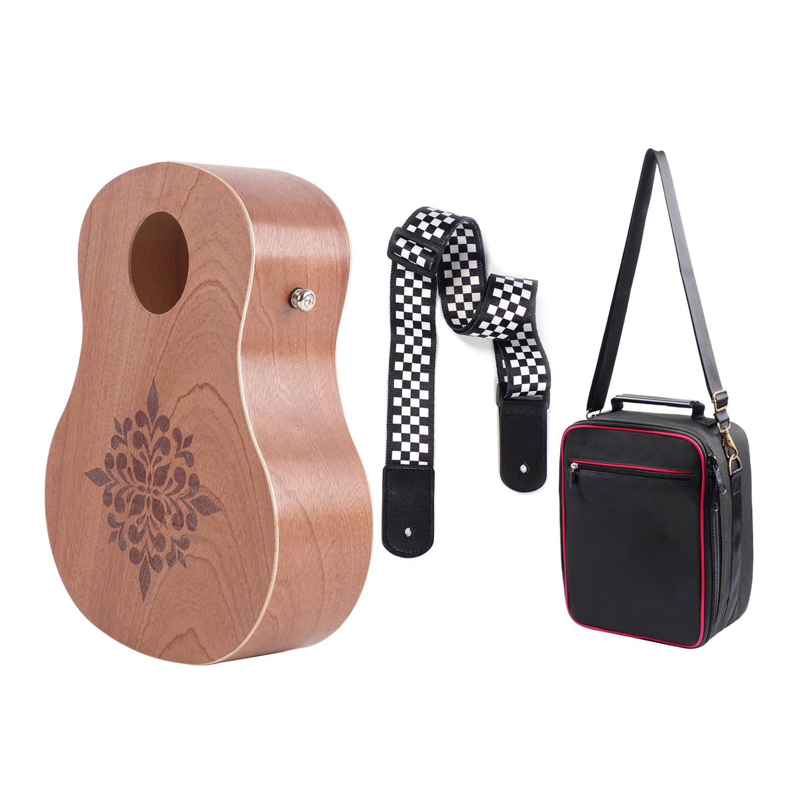 

Rockhouse Cajon Деревянный барабан в форме гитары Плоский ручной барабан ударный инструмент с ремешком для хранения