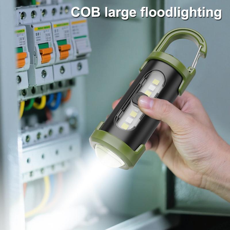 Multi-Functional Edc Portable Lanterns  Mini Keychain Flashlight Home Outdoor Emergency Ultra-Bright Cob Pocket Torch