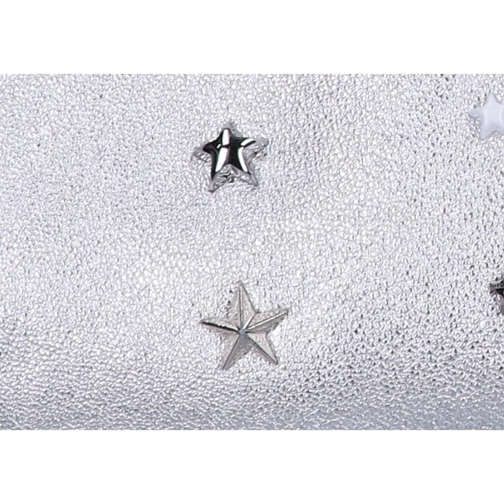 JIMMY CHOO SOFIA Star Studs Leather Tote Bag SilverUsed