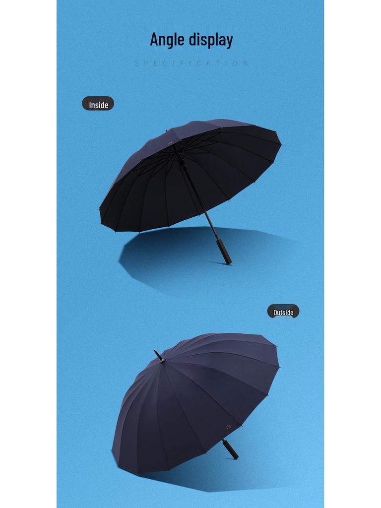 Paradise 16-Rib Extra Large Business Umbrella - Semi-Automatic, Double Person, Sun & Rain Protection with Long Handle