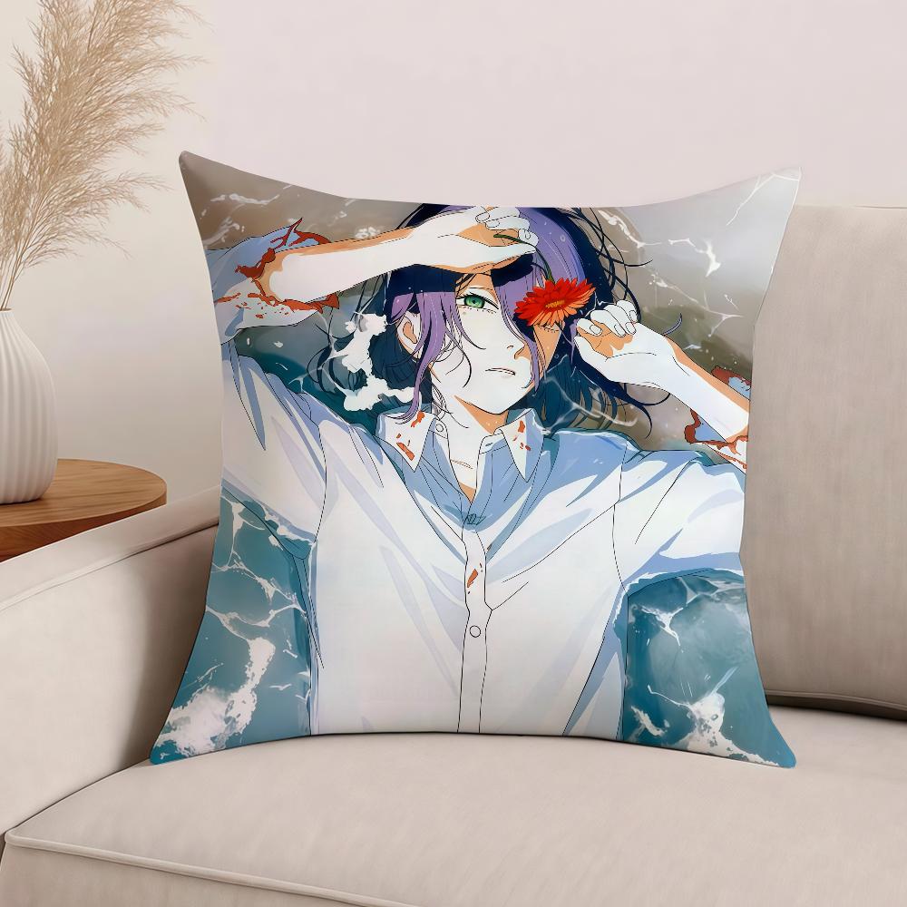 Anime Chainsaw Man Reze Pillow Case Office Cushions Suitable For Sofa Car Bedroom Decorative Cushion Cover