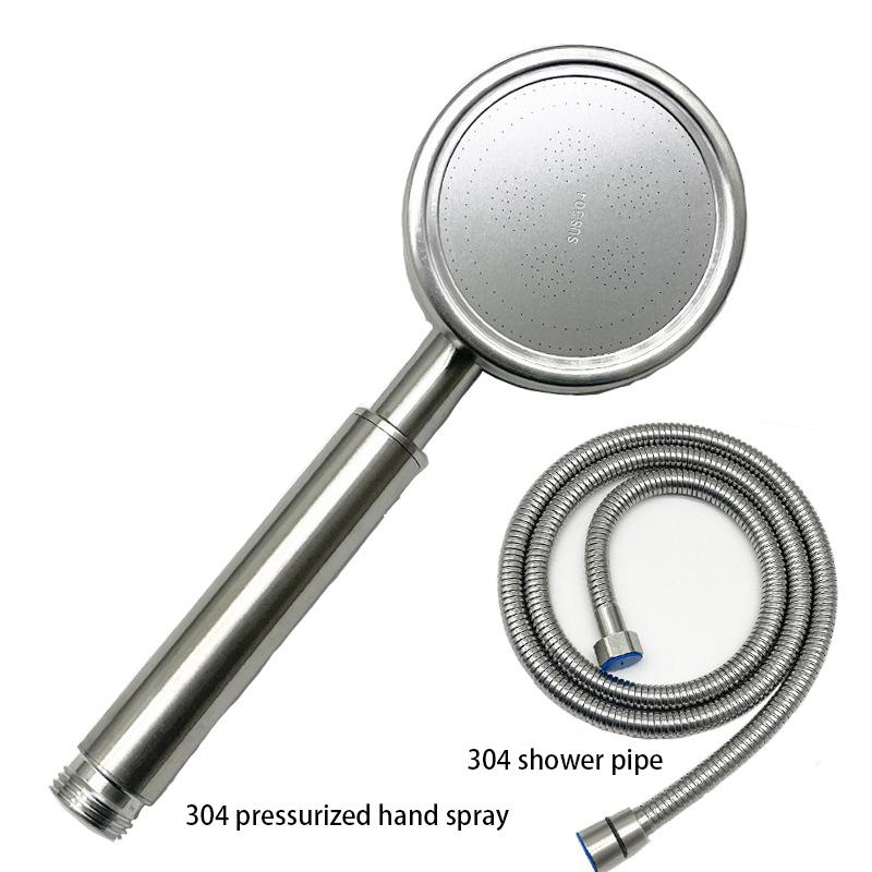 Stainless Steel Shower Head Set 304, Showering And Bathing Handheld High-pressure Shower Head Set For Home Use, Bathroom Accesso