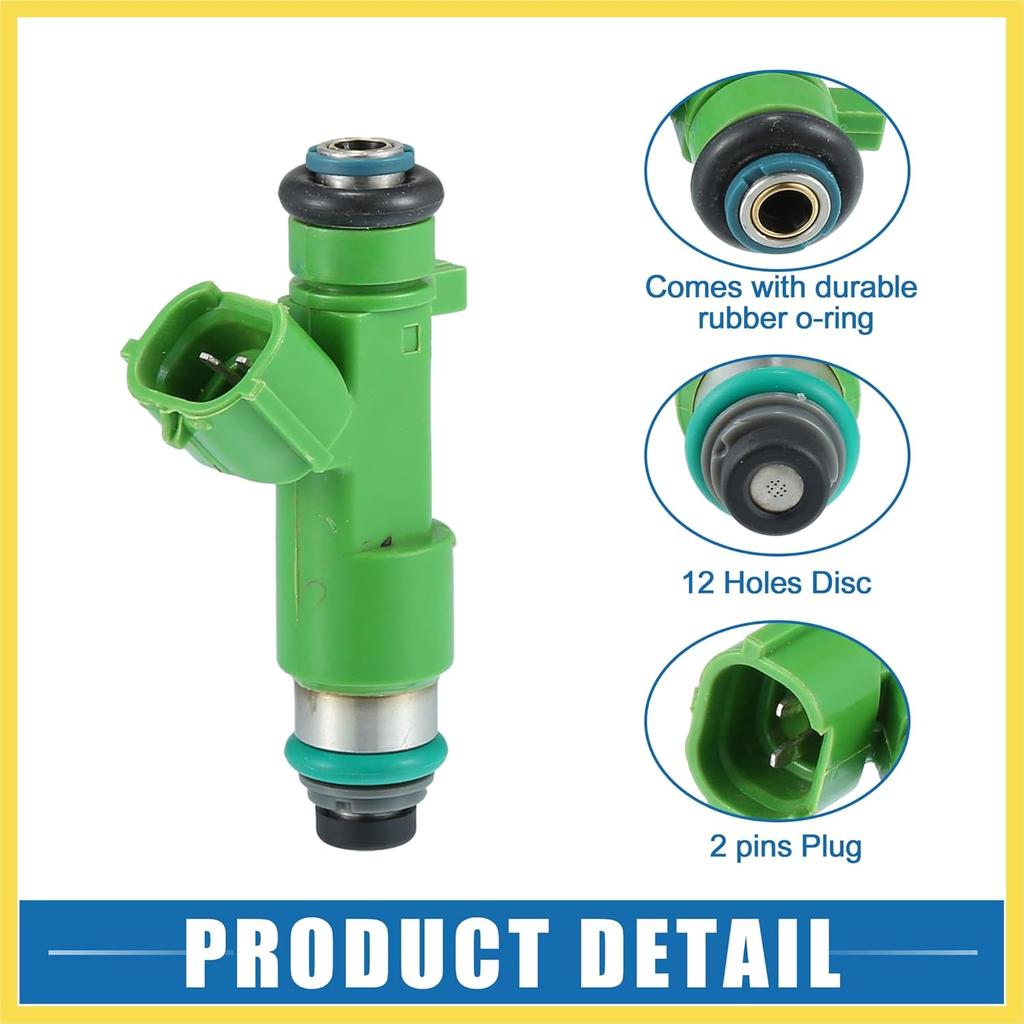Fuel Injector No.16600JK20A Fuel Injection Nozzle for Nissan Pathfinder 14-20 3.5L for Nissan 350Z 07-09 3.5L Green (Pack of 6) Benefit