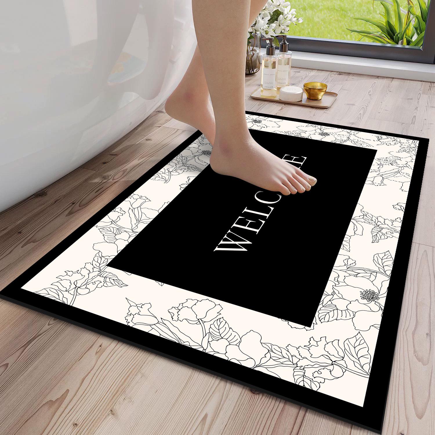 

Retro Imitation Cashmere Anti-Slip Door Mat - Dirt-Resistant Carpet for Entrance, Hallway, or Bedroom 40x60cm