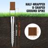 No Dig Ground Anchor, 4 Pack 3.94 X 2.76 X 27.56 In DIY Screw In Post Stake, Includes 6 Lag Bolts & a Rebar, U-Shape Heavy Duty Steel Post Holder,