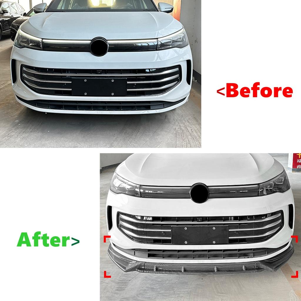 Car Front Bumper Lip Spoiler Diffuser Splitters Body Kit Aprons Cover Guard Trim For VW Tiguan MK3 Standard Edition 2024+