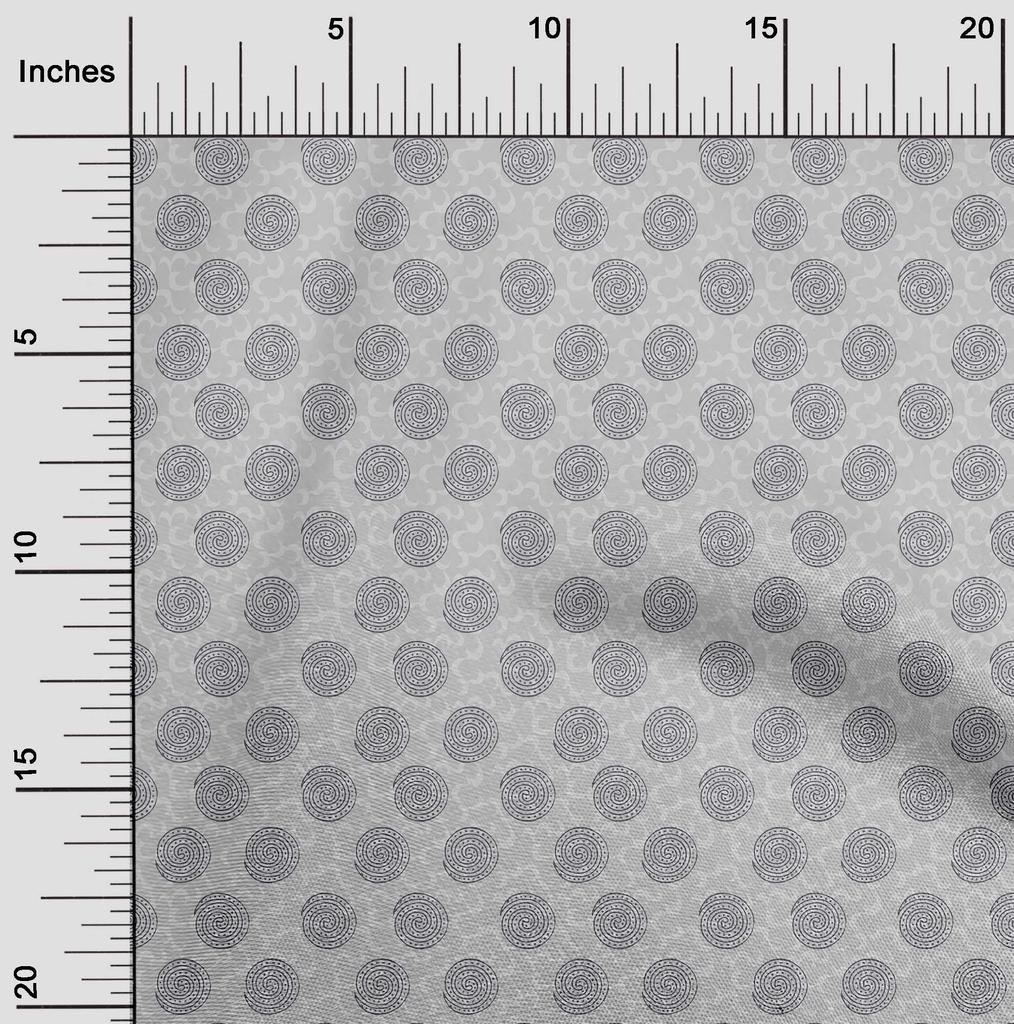 oneOone Cotton Flex Fabric Spiral Block Print Sewing Fabric BTY 40 Inch Wide