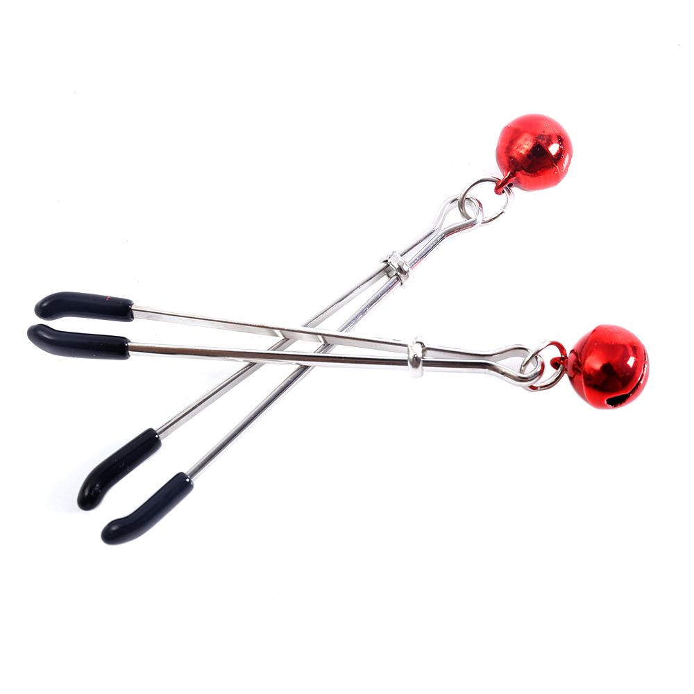 Hot Sale SM Couple Game Stimulator Metal Bell Nipple Clamp Tease Breast Labia Clitoris Clips