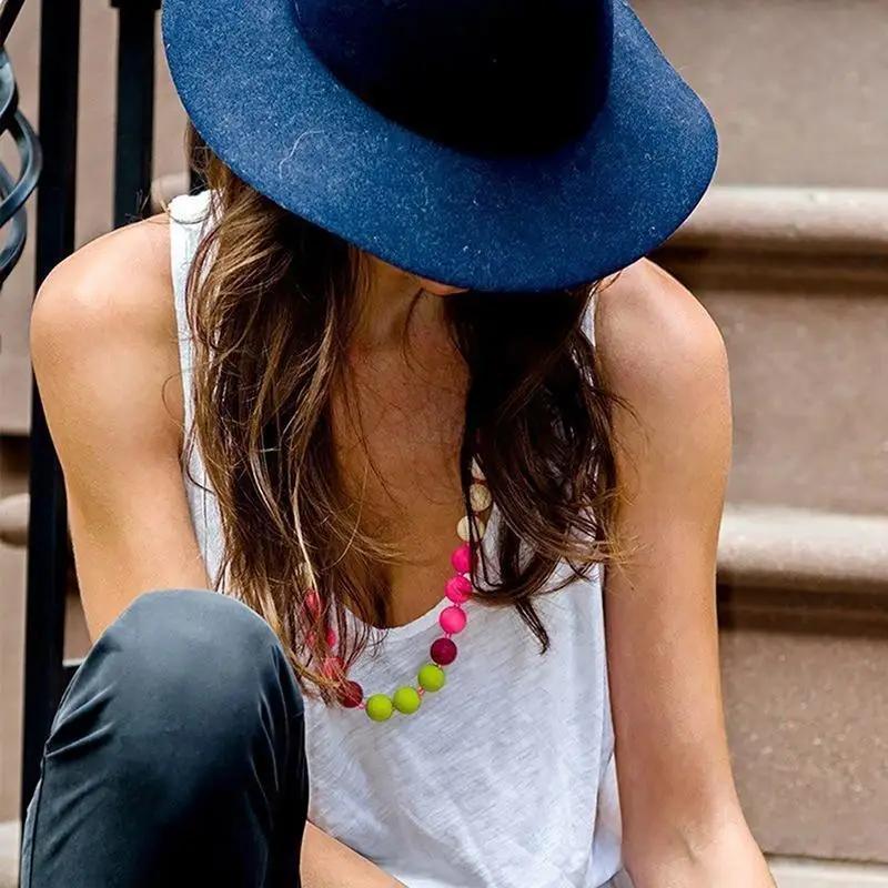 Haushalt Tragbar Bequemlichkeit Lebensmittelqualität Silikon Beißkette Perlen Baby Beißkette Stillkette für Mama