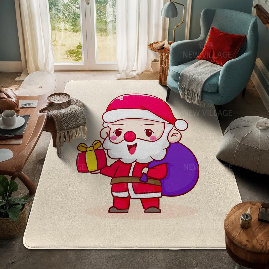 House Entrance Carpet Home Door Mat Living Room Bath Foot Bathroom Non-slip Water Absorption Rugs Bath Merry Christmas Winter