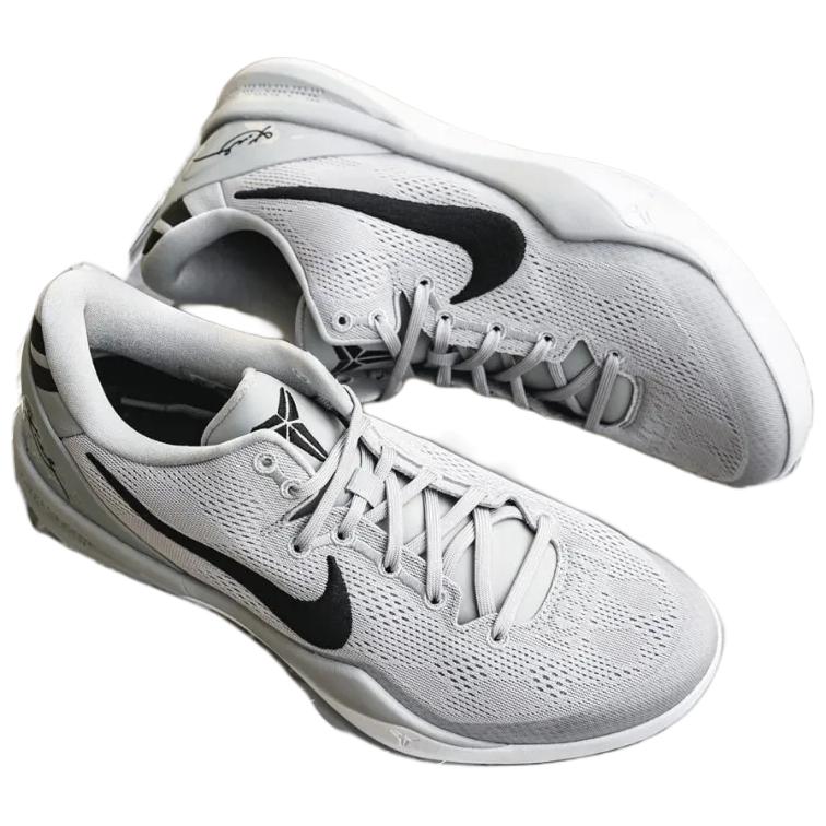 Nike Kobe 8 Abrasion Resistant Breathable Low top Basketball Shoes Men's Gray Black HM6469-001