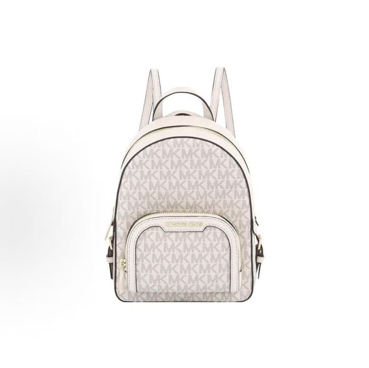 

Michael Kors Jaycee Classic Monogram Zip Closure PVC Backpack Mini Women Backpack Light-Cream 35T2G8TB1B-LT-CRM-MULTI Basic Set (Bag+Dust Bag)