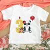 Hotselling Birthday Panda Digital Print Childrens Tshirts Roundneck Shortsleeved Tshirts for Boys and Girls Summer Modal