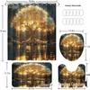 Luminous Golden Tree Pattern Bathroom Set with 12 Hooks - Decorative Home Accessories