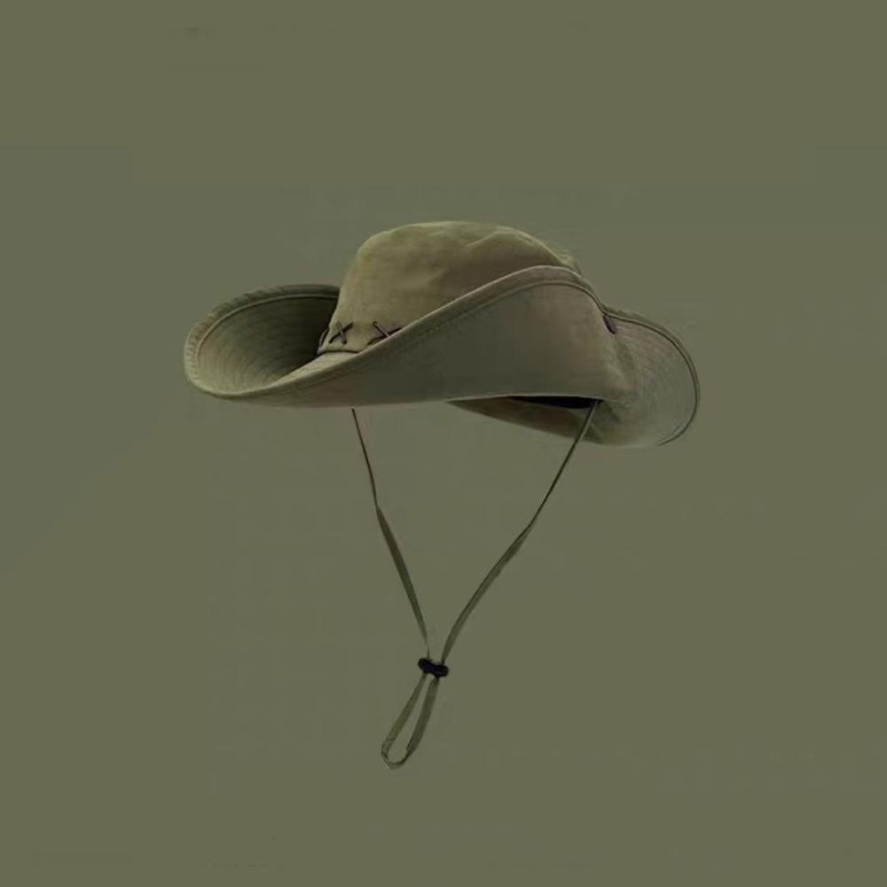 Anti-Sun Cowboy Hat 10cm Wide-brimmed Sunscreen Hat Fashion Fisherman Hat  Outdoor Sports