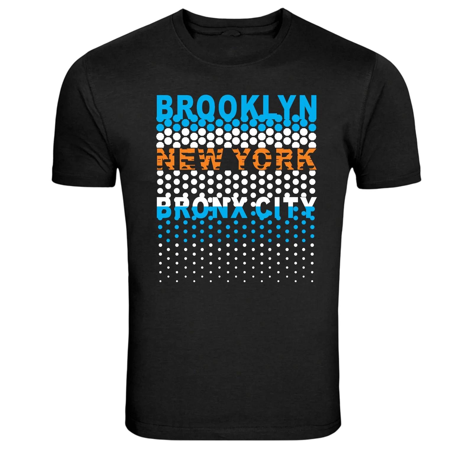 Brooklyn New York Bronx City Typography Graphic T-Shirt L