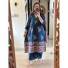 Women Party Wear Top Tunic Kurta Pant Dupatta Set Indian Bollywood Cotton Kurti 2384