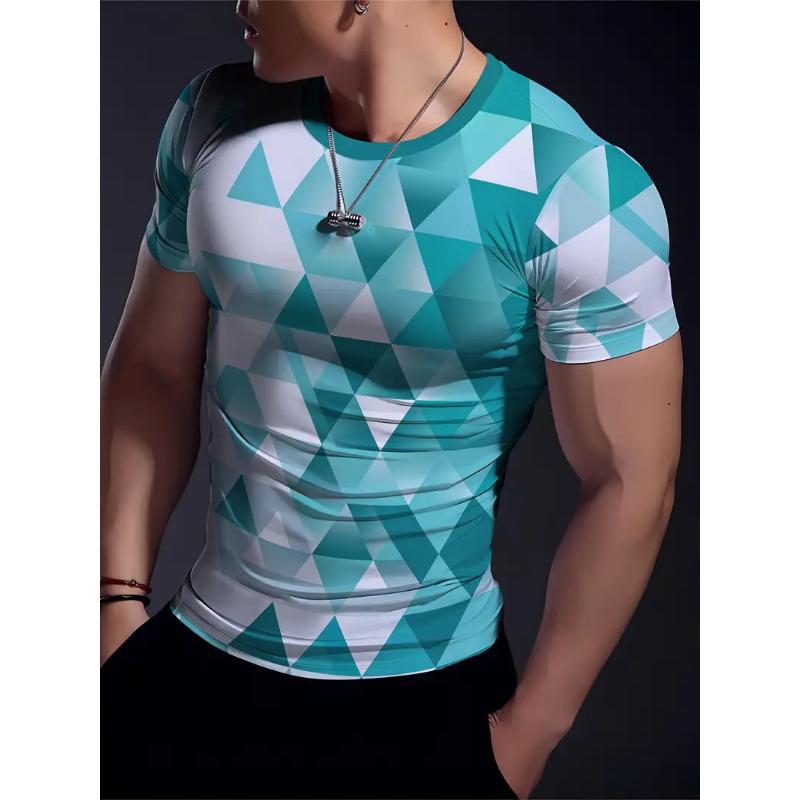 Fashion 3D Print Men Short Sleeve Round Neck T-Shirt Plus Size Tee Summer Casual Tshirts