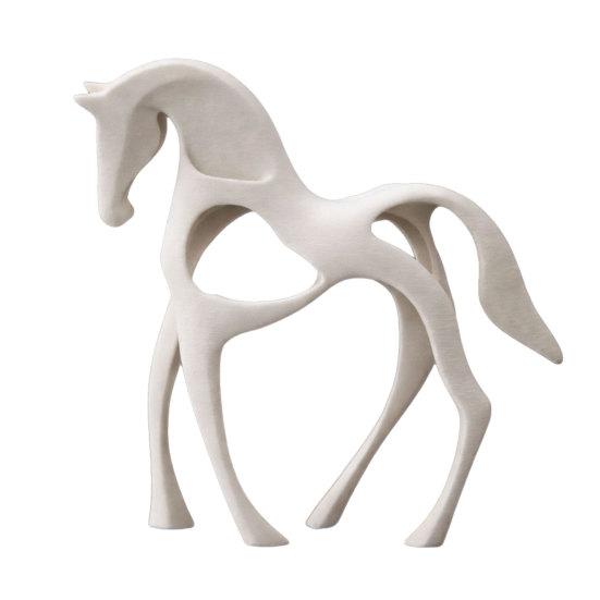 Office Desk Decoration 3D Printed Abstract Horse Statue, Minimalist Hollow White Figurine for Matte Figure Decor, Animal Shape Ornament Home