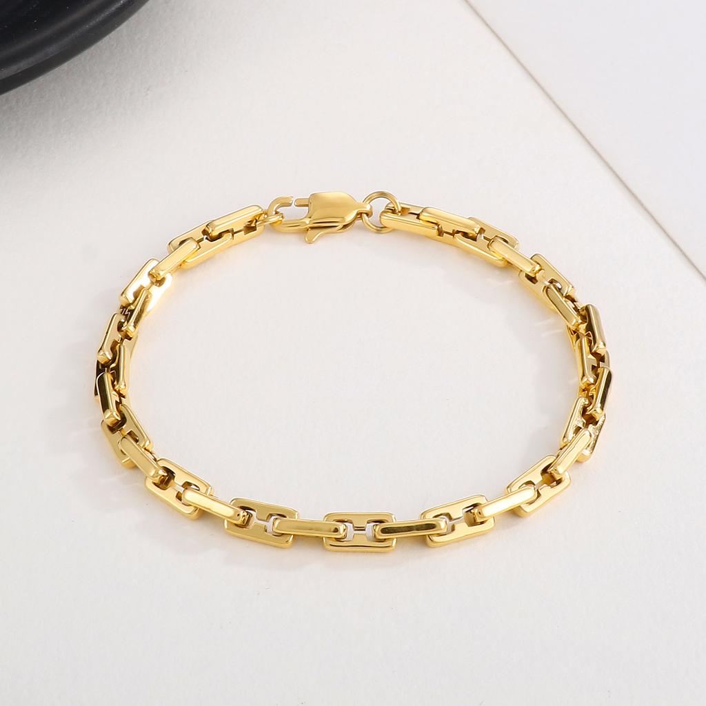 KALEN 5mm 4 Color Geometry Link Chain Bracelet & Necklace Jewelry Set Men Women Stainless Steel 304 Fashion New In Accessories