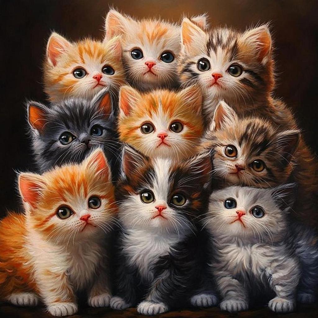 Animal Full DIY 5D Round Drill Diamond Dots Paintings Picture Arts Craft for Adults/Beginners Gift Idea Home Wall Decor 40x40cm