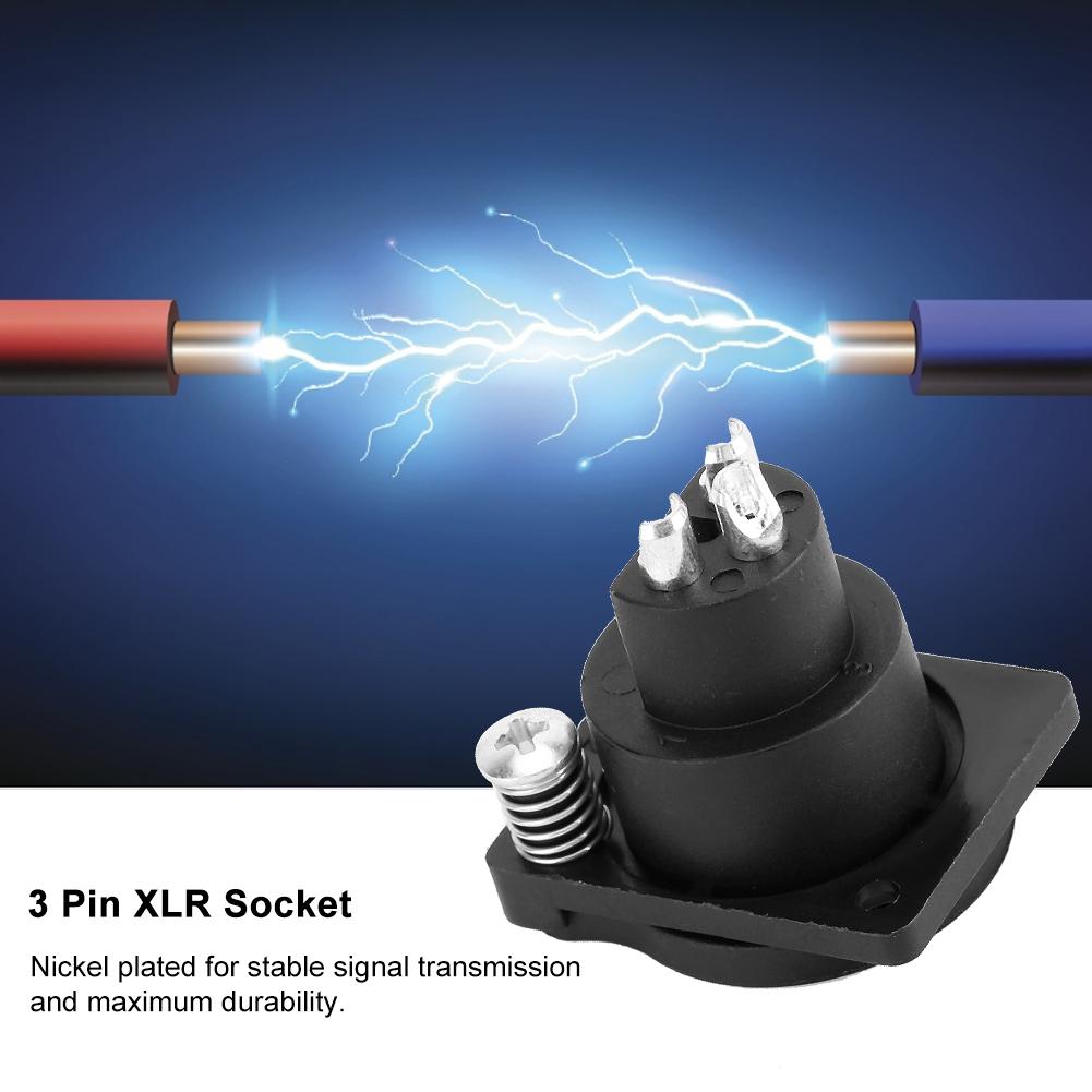 20pcs 3Pin XLR Connector Female Socket Audio Amplifier Adapter Plug with Waterproof Cover