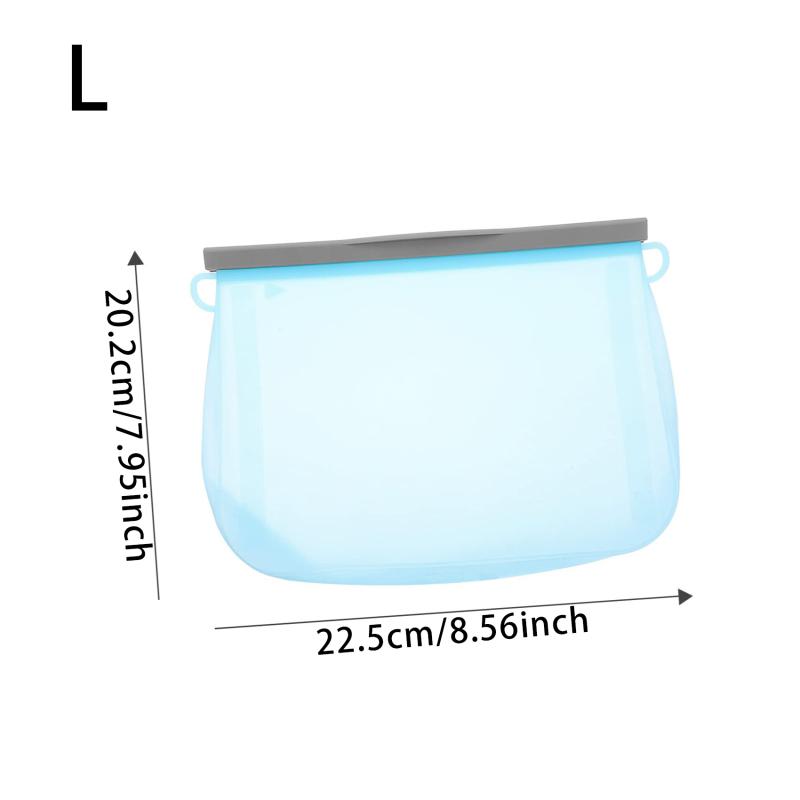 Transparente Silikon-Lebensmittel-Snack-Organizer-Tasche, wiederverwendbare, auslaufsichere Lebensmittel-Gefrierbehälter