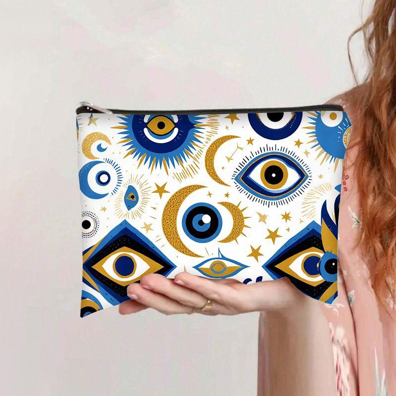 Продажа Канвасовая косметичка  Глаз Дьявола , Пенал на молнии для студенческих принадлежностей, Женская косметичка sf-431