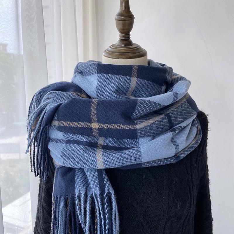 Schal Damen Winter Imitation Kaschmir Quaste Schal Vielseitig Warm Verdickt Schal
