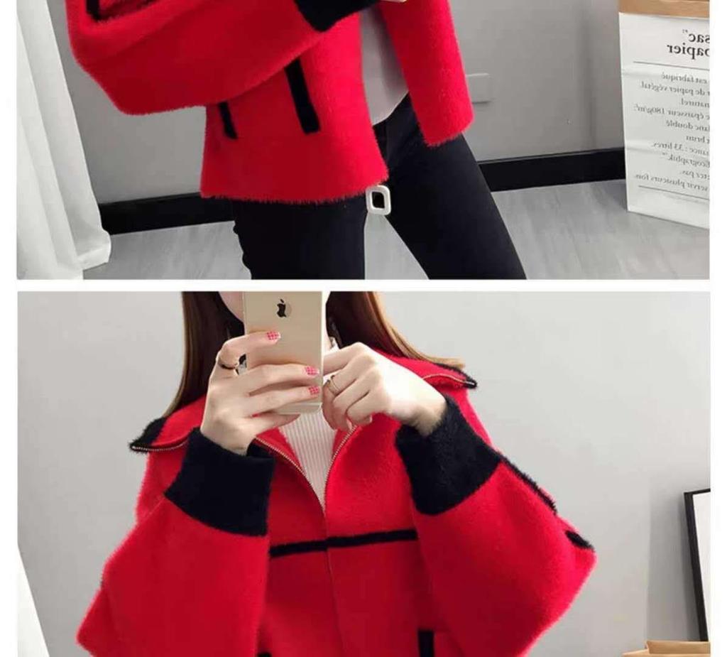 Women's Autumn & Winter Knit Cardigan: Loose Denim College Style Versatile Casual Outerwear