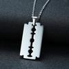 Stilvoller Doppelkanten-Rasierklingen-Anhänger für Herren Halskette Edelstahl Lässiger Herrenhalsband Geschenke Mit 20"/24" Kette