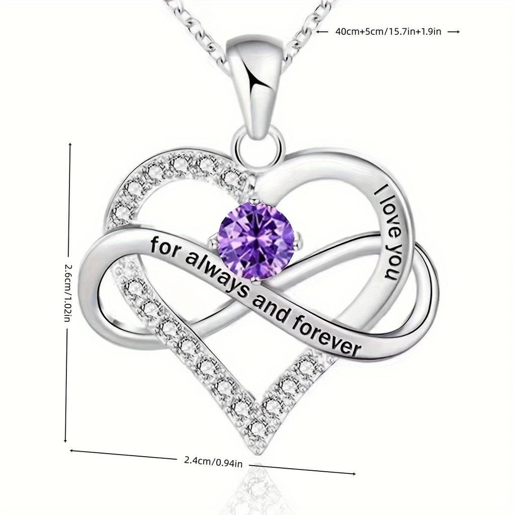 New Heart-to-Heart Engraved Diamond Birthstone & Infinite Heart Necklace