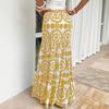 Women's Bohemian Print Midi Skirt for Casual and Beach Wear