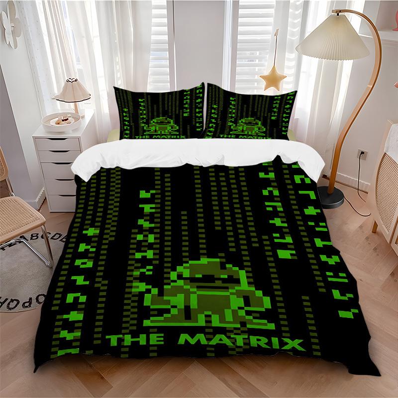 

3pcs The Matrix Bedding Set, Soft Polyester Duvet Cover and Pillowcases Machine Washable Seasons all suitable 48 135x200cm