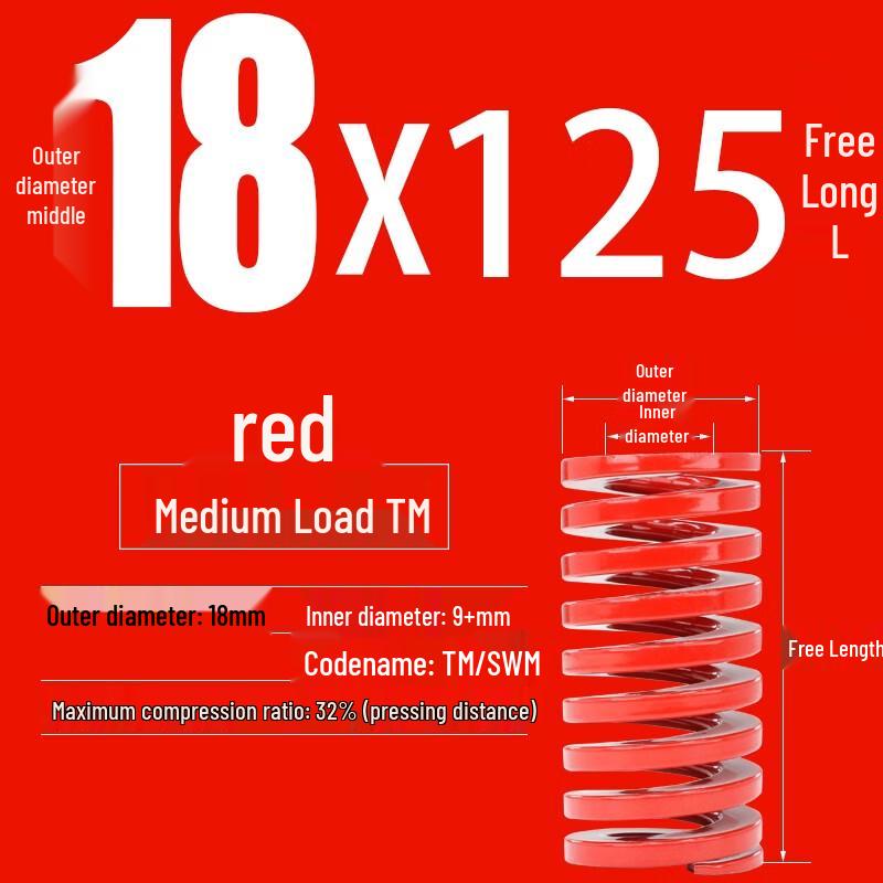 YiJieKai Red Flat Wire Japanese Standard Compression Mold Springs