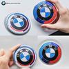 For BMW 7Pcs/Set 50th Anniversary LMK 82mm Front Hood 74mm Rear Emblem 68mm 56mm Wheel Hub Covers 46mm Steering Wheel Sticker Fo