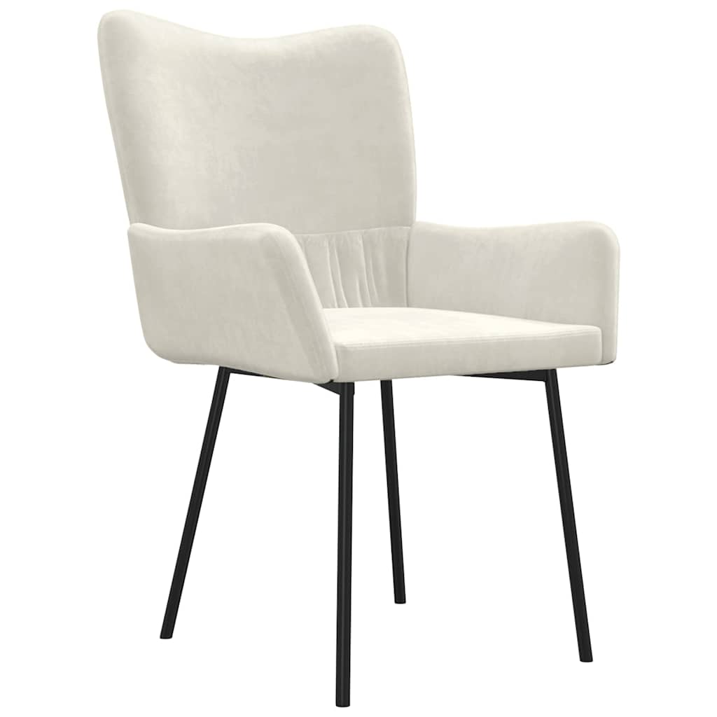 Dining Chairs 2 Pcs Cream Velvet
