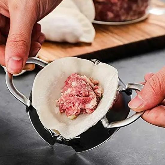 Nerezový knedlíkářský stroj na ravioli, lis na koláče, nerezový kuchyňský gadget pro rychlé skládání wontonového těsta