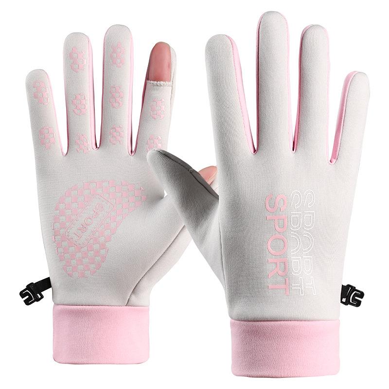 For Men and Women Winter Fleece Outdoor Sports  Cycling Driving  Fingerless Touch Screen  Waterproof Anti Slip and Windproof