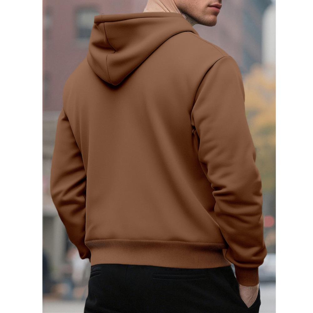 Amerikanischer Stil Herbst Winter Neue Mode Herren Einfarbig Große Tasche Lässig Trendig Langarm Kapuzenpullover Outdoor Sweatshirt Männlich