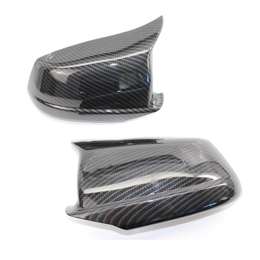 Carbon Fiber Look Door Side Wing Mirror Cover Cap For BMW 5 Series F10/F11/F18 Pre-LCI 2011-2013