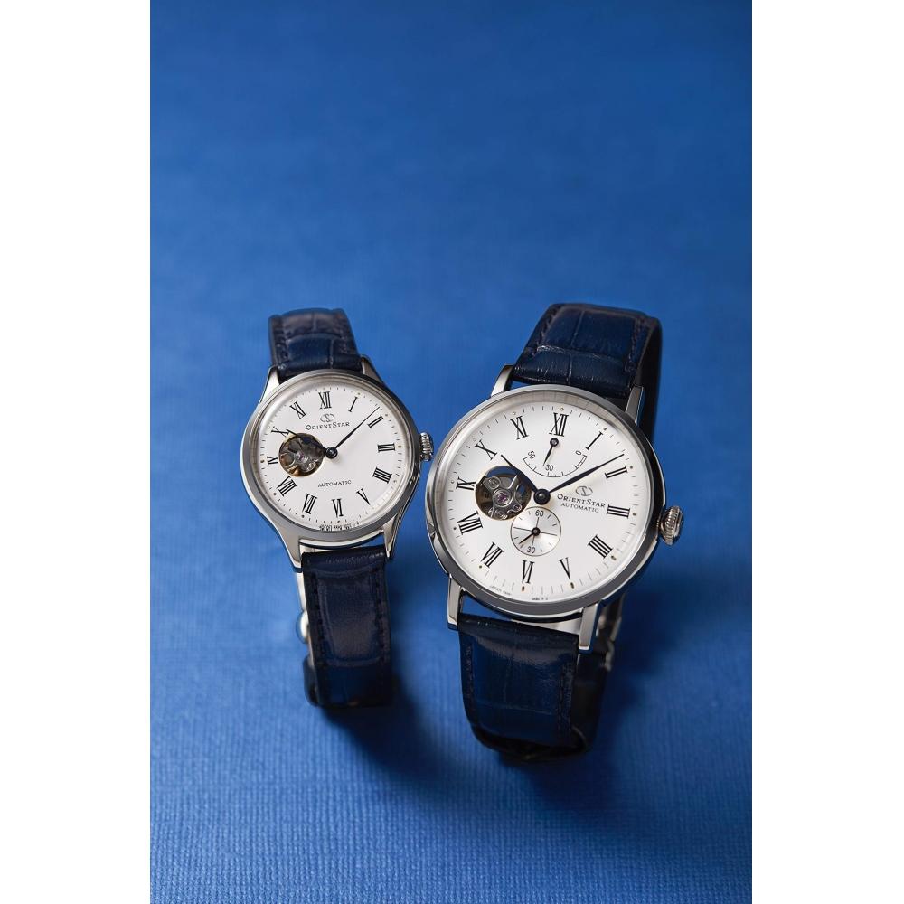 [Orient Star] Montre Automatique ORIENT STAR Classique Semi-squelette Mécanique Fabriquée au Japon Cœur Ouvert RK-AV0003S Homme Blanc Argent