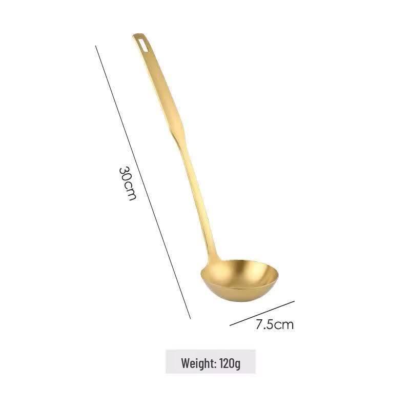 Qianxing Gold Stainless Steel Soup Spoons, 2-Piece Set